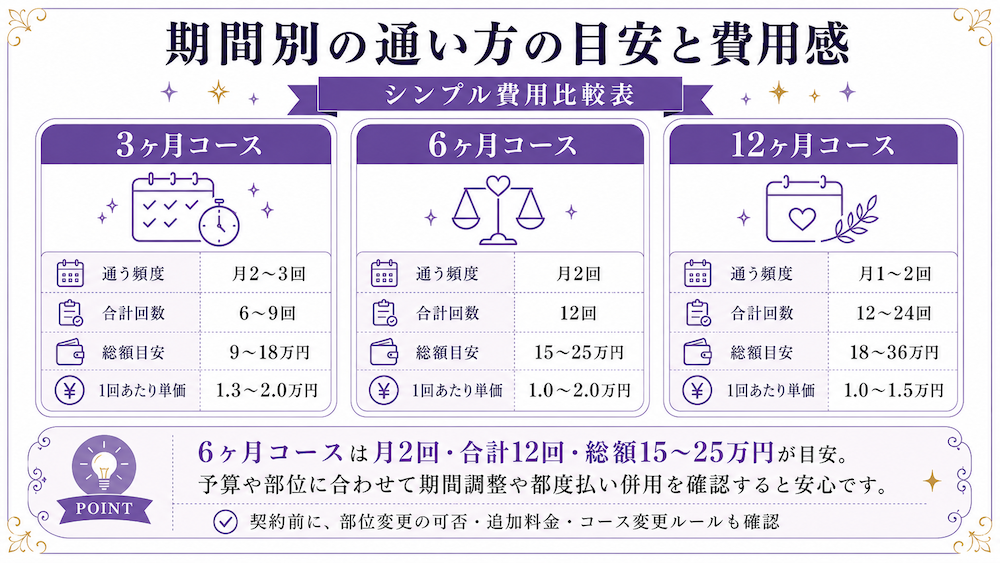 期間別の通い方の目安と費用感