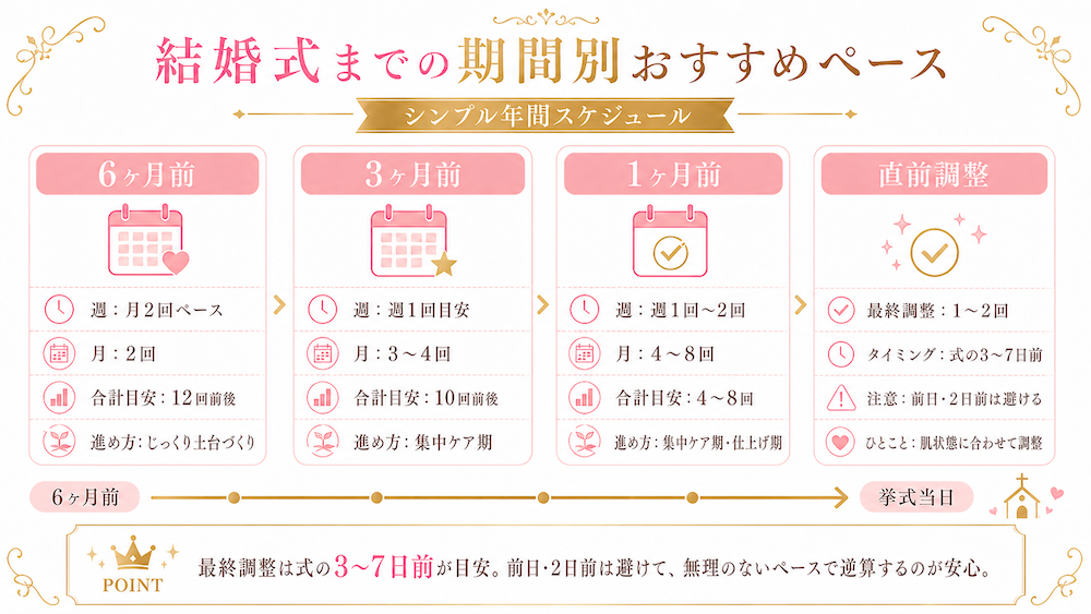 結婚式までの期間別おすすめペース