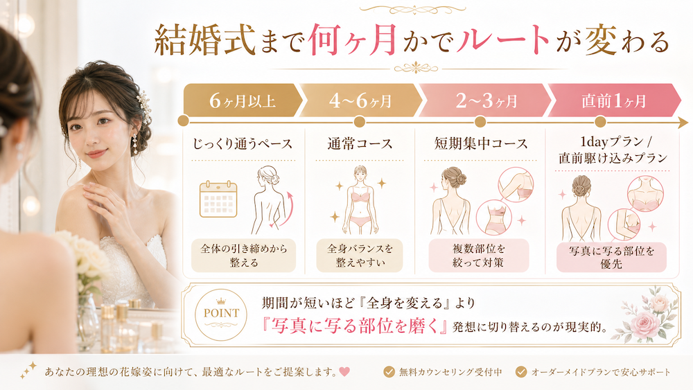 結婚式までの期間に合うコース設計があるか