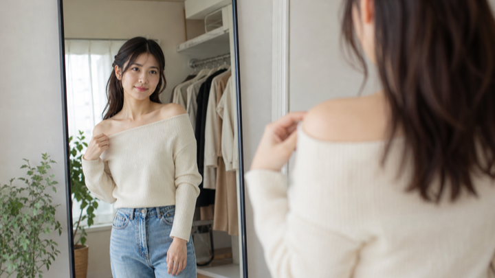 肩出し服が似合う体型へ｜骨格別の華奢見え術