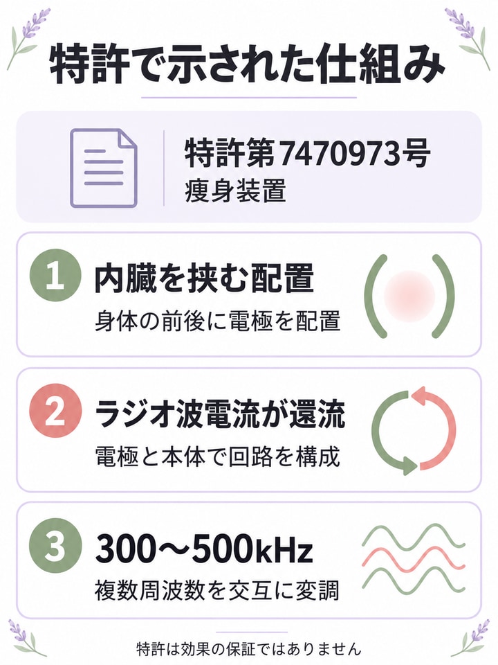 痩身装置として特許登録されている請求項が示す仕組み