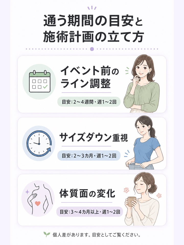通う期間の目安と施術計画の立て方