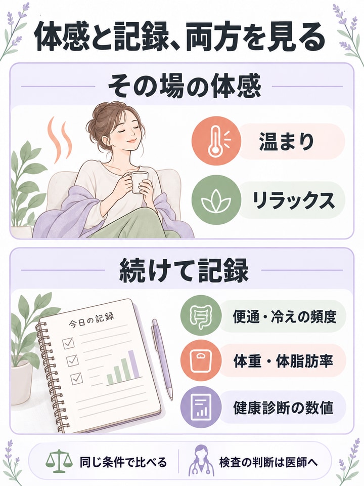 内臓に働きかける施術は体感より数値や体調の変化で判断する