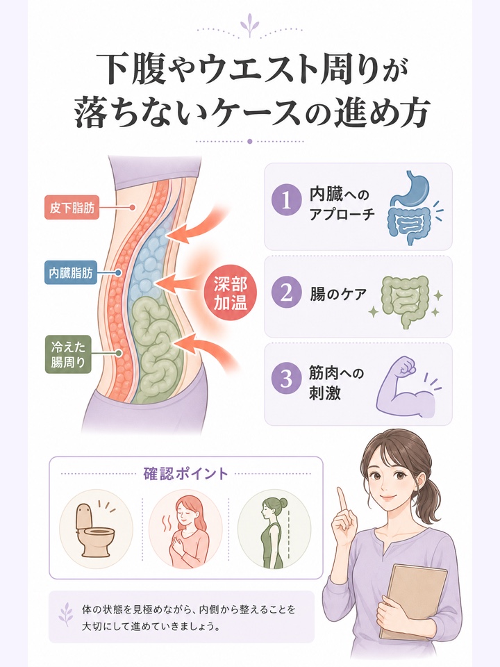 下腹やウエスト周りが落ちないケースの進め方