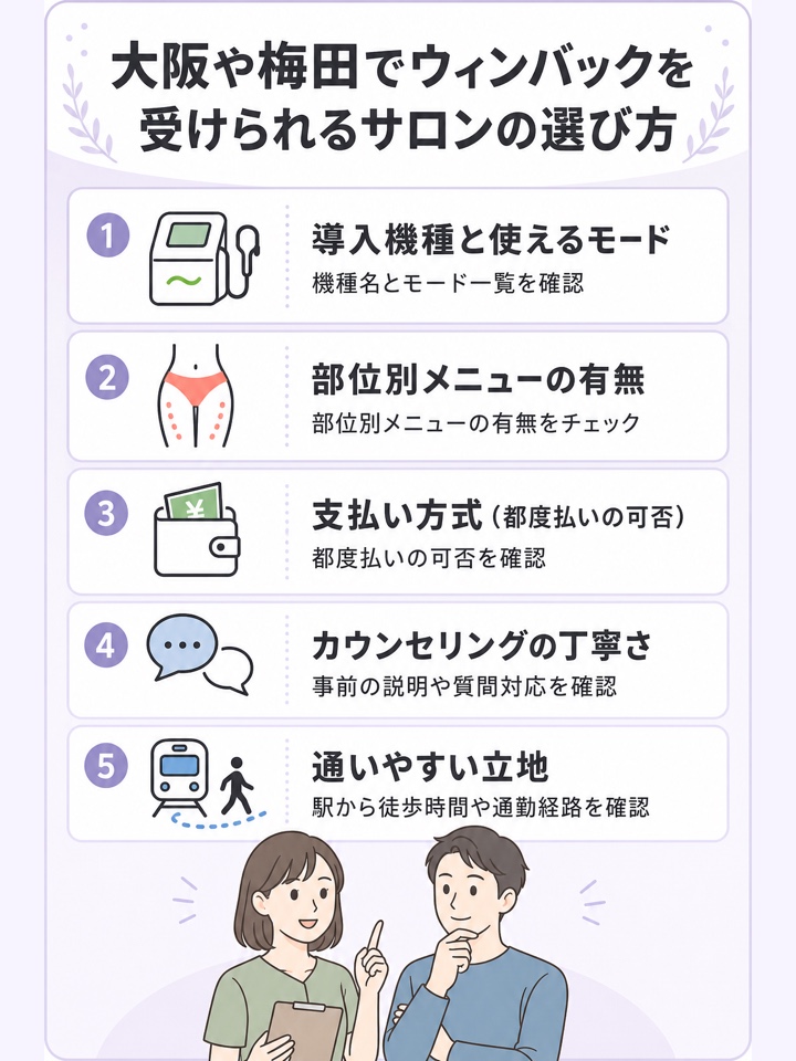 大阪や梅田でウィンバックを受けられるサロンの選び方