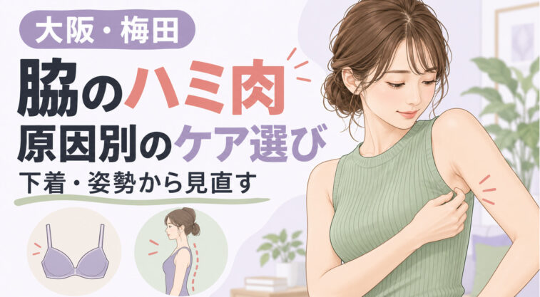 脇のハミ肉について下着や姿勢から原因別のケアを考える記事のアイキャッチ