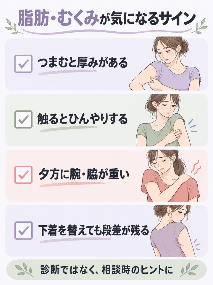 脂肪・むくみタイプに当てはまるサイン