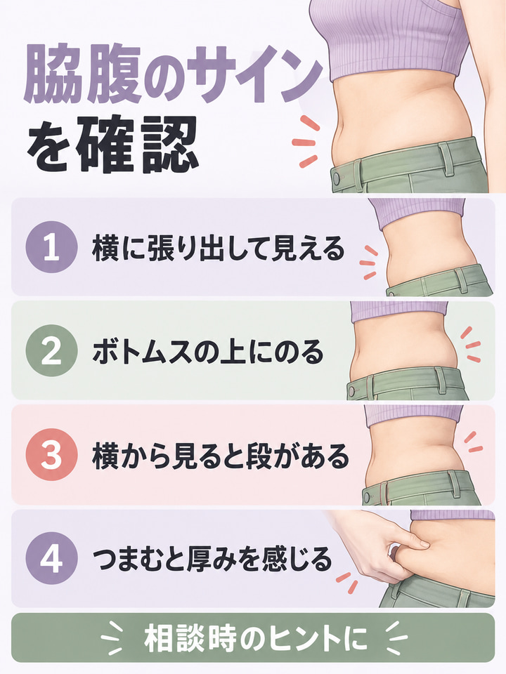 脇腹がのるタイプのサイン