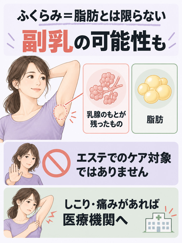 脂肪ではなく「副乳」の可能性もある