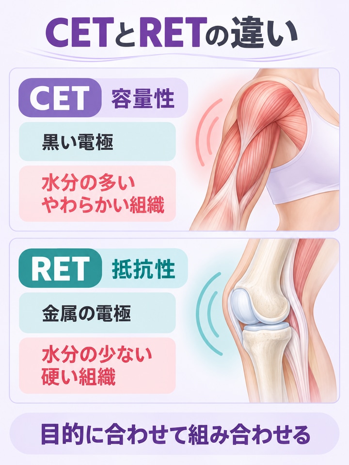 CETとRETの違いは、届く深さとアプローチする組織を整理した図