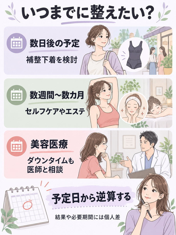 いつまでに変えたいか、期間で選ぶ