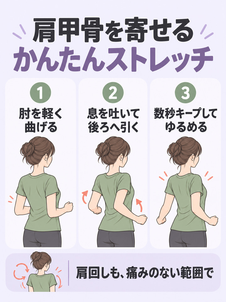 肩甲骨を寄せて回すストレッチを、毎日の習慣にする
