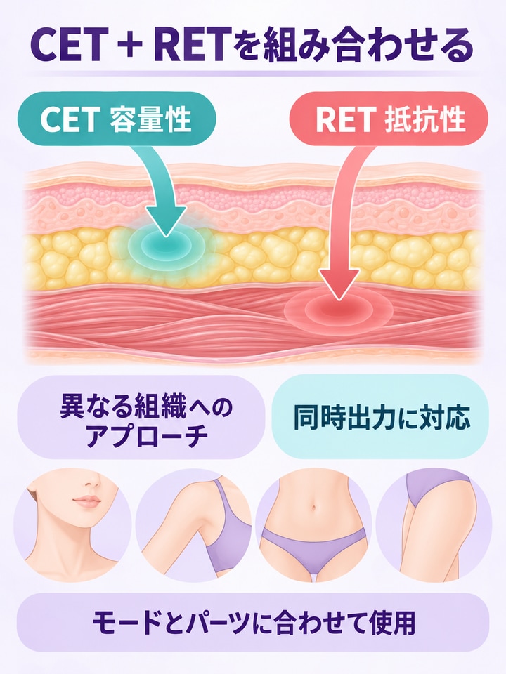 CETとRETを同時に出せることで期待できることを整理した図