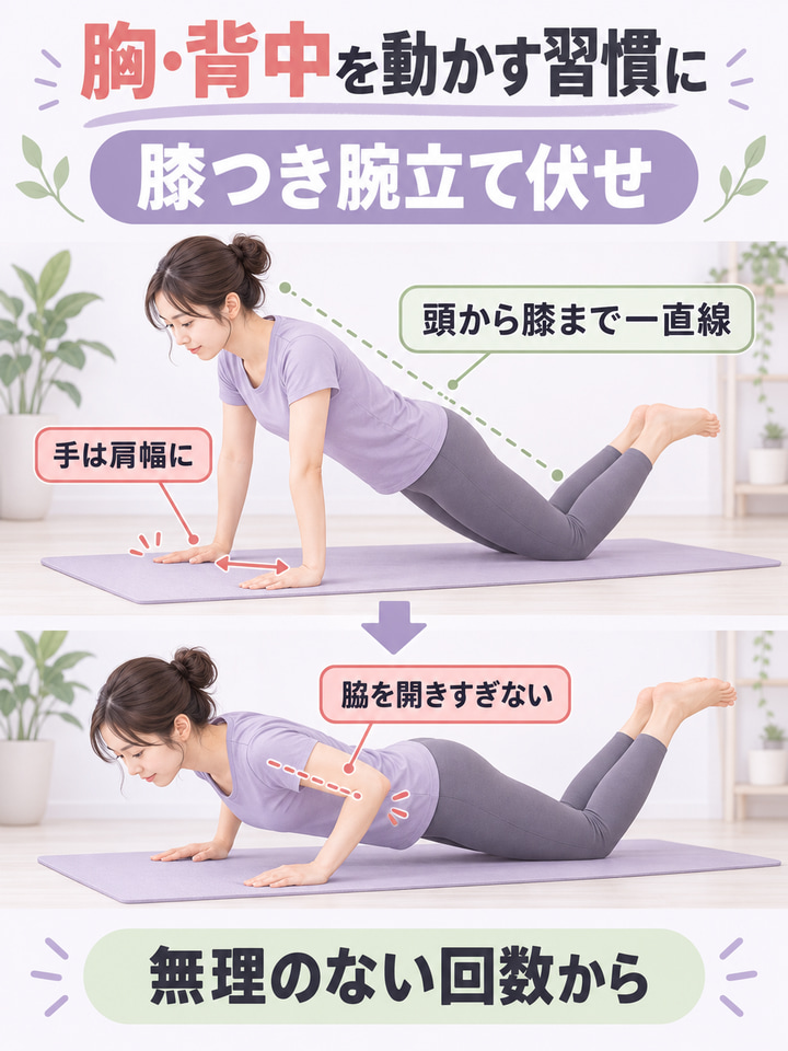 胸や背中を鍛える筋トレで、脇まわりを引き締める